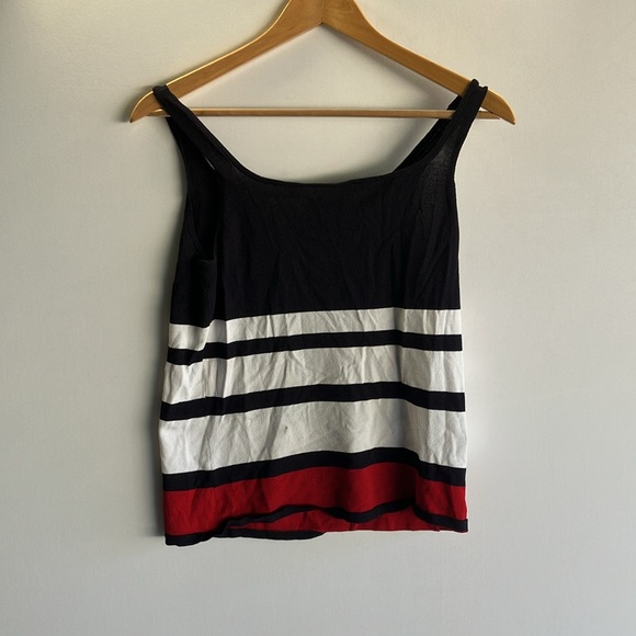 Talbots Set Top and Undershirt Blue and White Striped with Red Accent - Picture 8 of 9